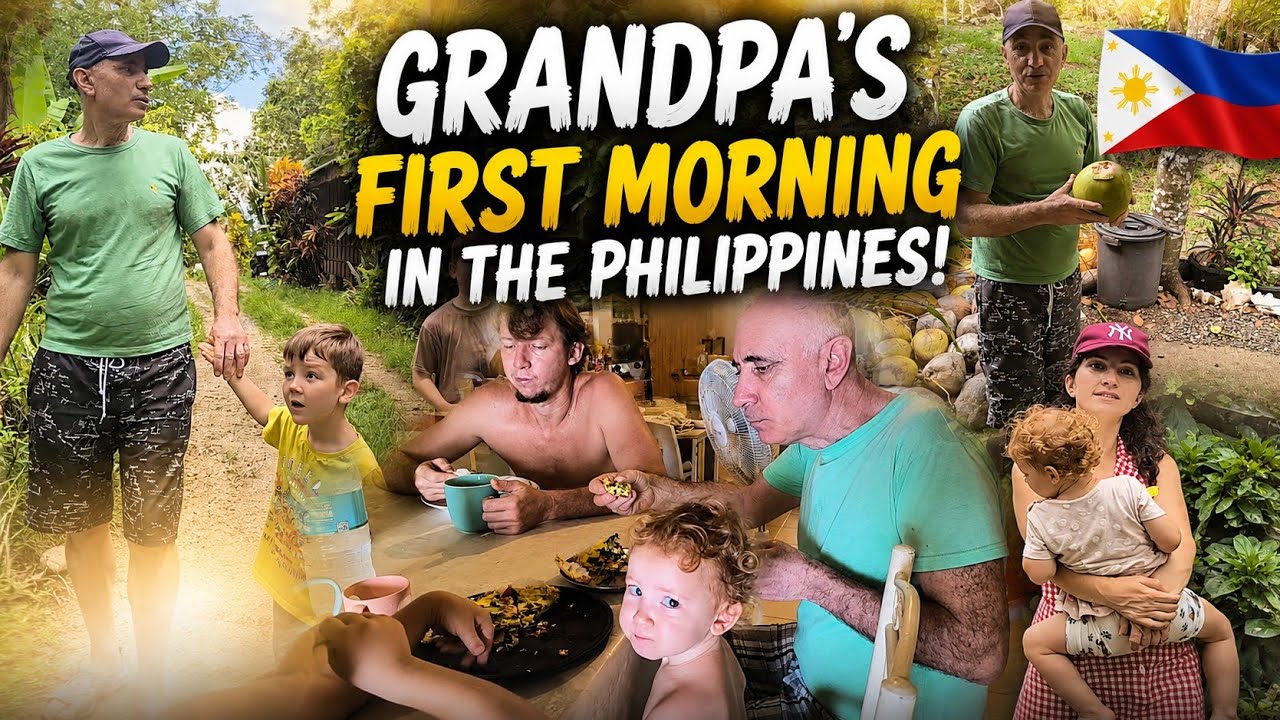 Grandpa's First Morning , Simple life in the Philippines🇵🇭 Breakfast, Coconut Trees & Family Time❤️