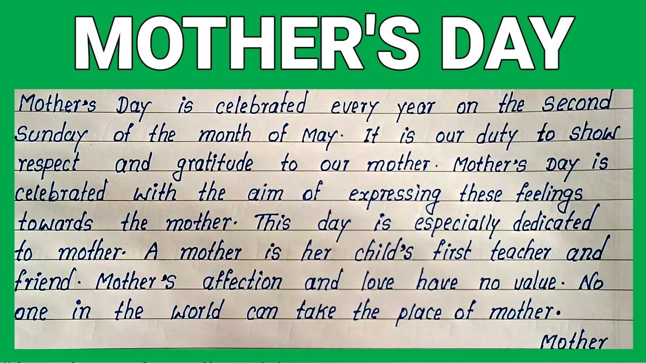 Write English Essay on Mother's Day | Simple Easy English Essay on Mother's Day | Best English Essay