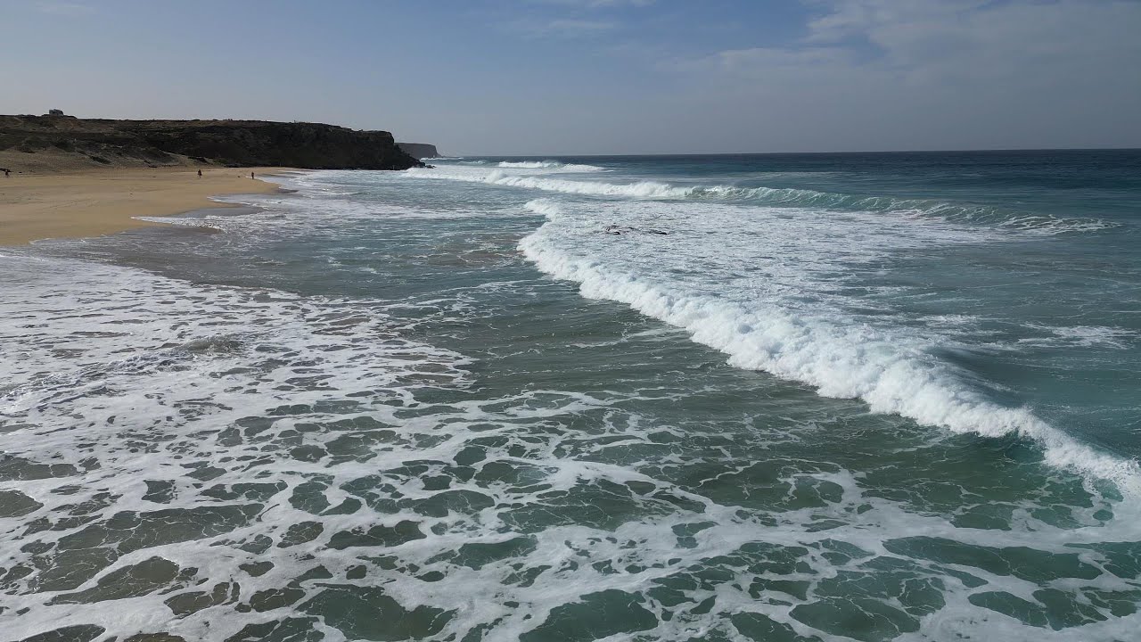 Aerial Paradise: Stunning Drone Footage of Playa del Castillo, Fuerteventura