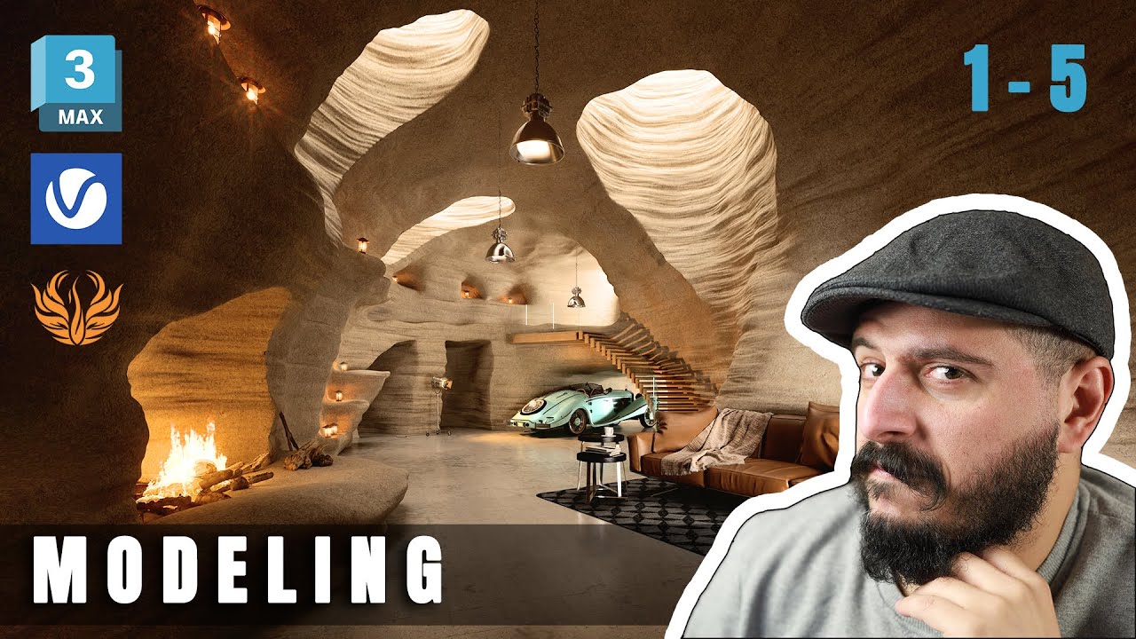 3DS MAX CAVE SCENE PT.1 ORGANIC CAVE MODELING ثري دي ماكس