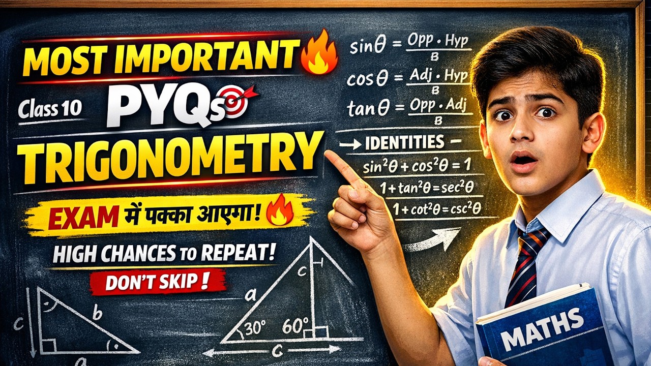 Class 10 Maths Trigonometry PYQs 🔥 | High Chances to Repeat | Don’t Skip!