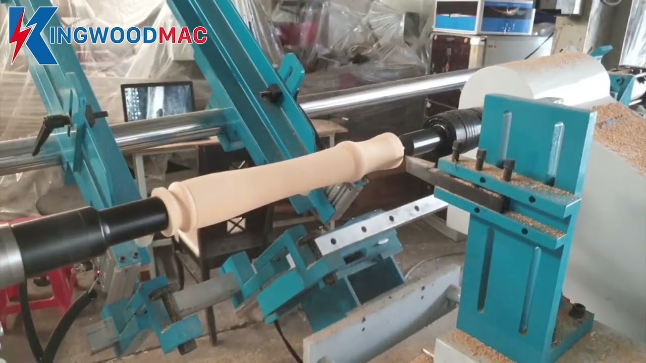 M&aacute;y tiện tự động nạp ph&ocirc;i KW 1520 AF | M&aacute;y tiện con tiện cầu thang cnc Kingwoodmac tập 42