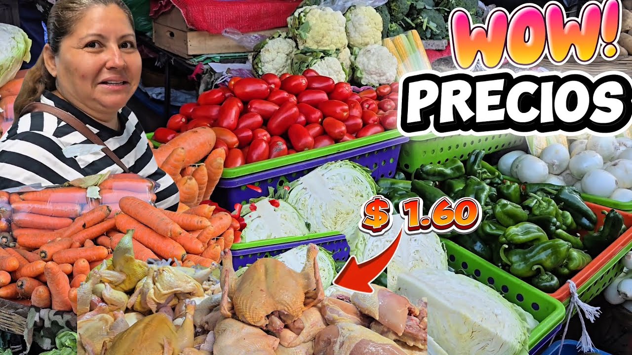COMPRANDO en un MERCADO en El Salvador. PRECIOS de VERDURAS. 