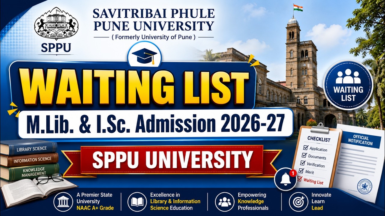 Waiting List M.Lib & I.Sc. Admission 2026-27 | SPPU University #sppu