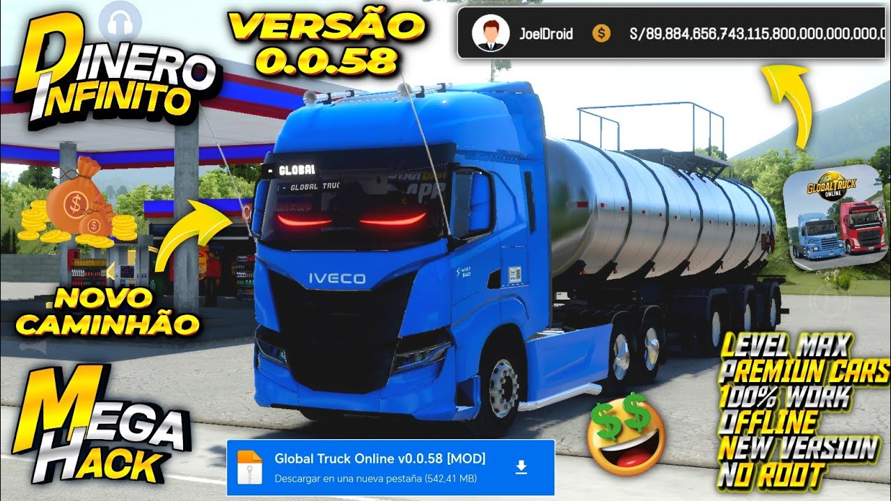 GLOBAL TRUCK ONLINE V0.0.58 APK MOD DINERO INFINITO TODO LIBERADO ULTIMA VERSIÓN NUEVO CAMIÓN IVECO