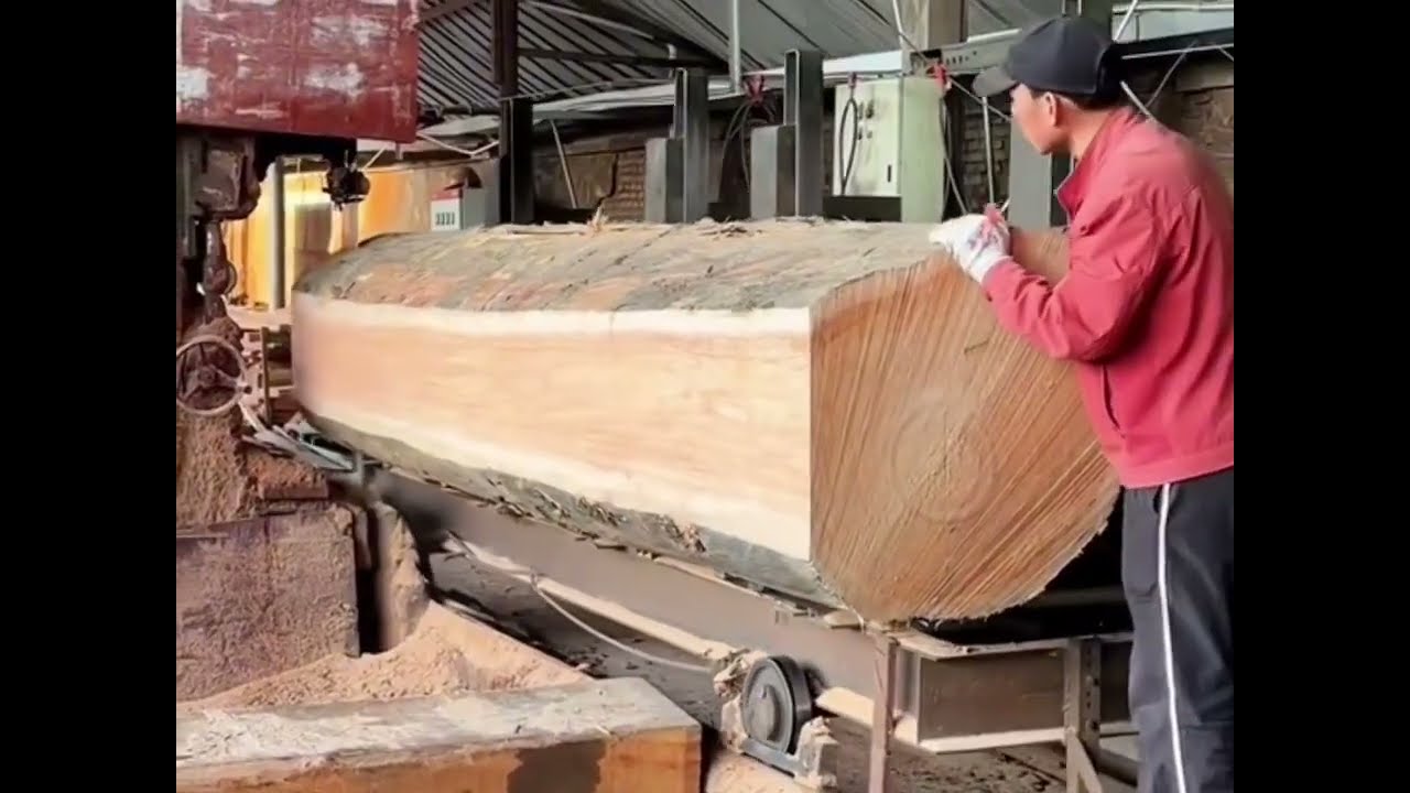 Sawmill In Operation: Turning Logs into Precious Lumber