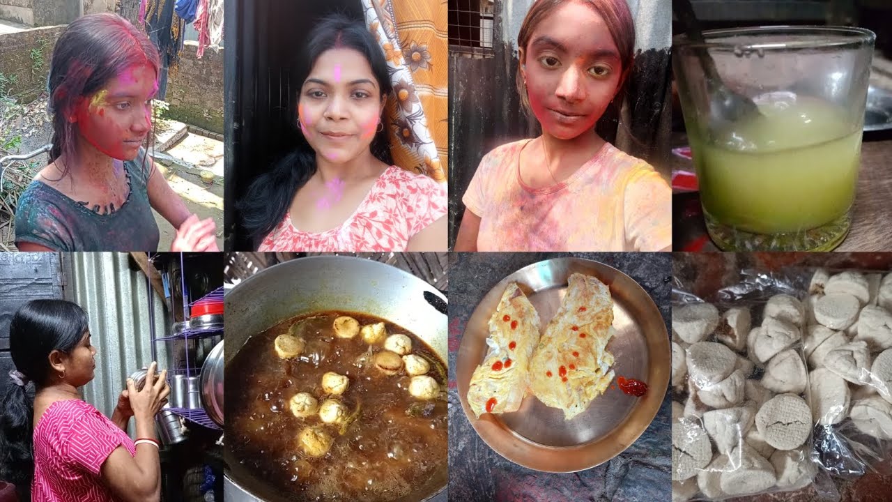 আজকে আমার মেয়েরা বসন্তের হোলি খেলল