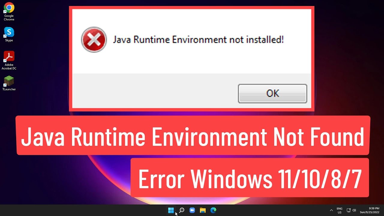 Ошибка &laquo;Среда выполнения Java не найдена&raquo; для Windows 11/10/8/7