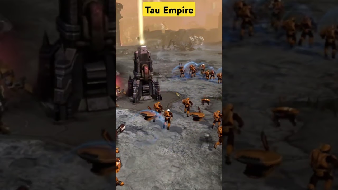 Tau Empire march vs Adeptus Mechanicus #warhammer40k #cinematicbattle #imperialknights #tauempire