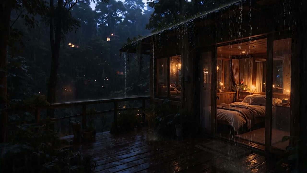 8 Hours Tranquil Forest Rain at Night 🌿 Deep Relaxation, Meditation & Restful Sleep ( 4K - No Ads)
