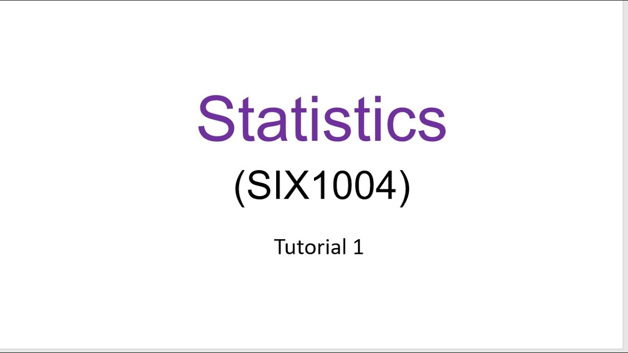 Statistics (SIX1004) | Tutorial 1 | Frequency Distribution Table | Bar Chart