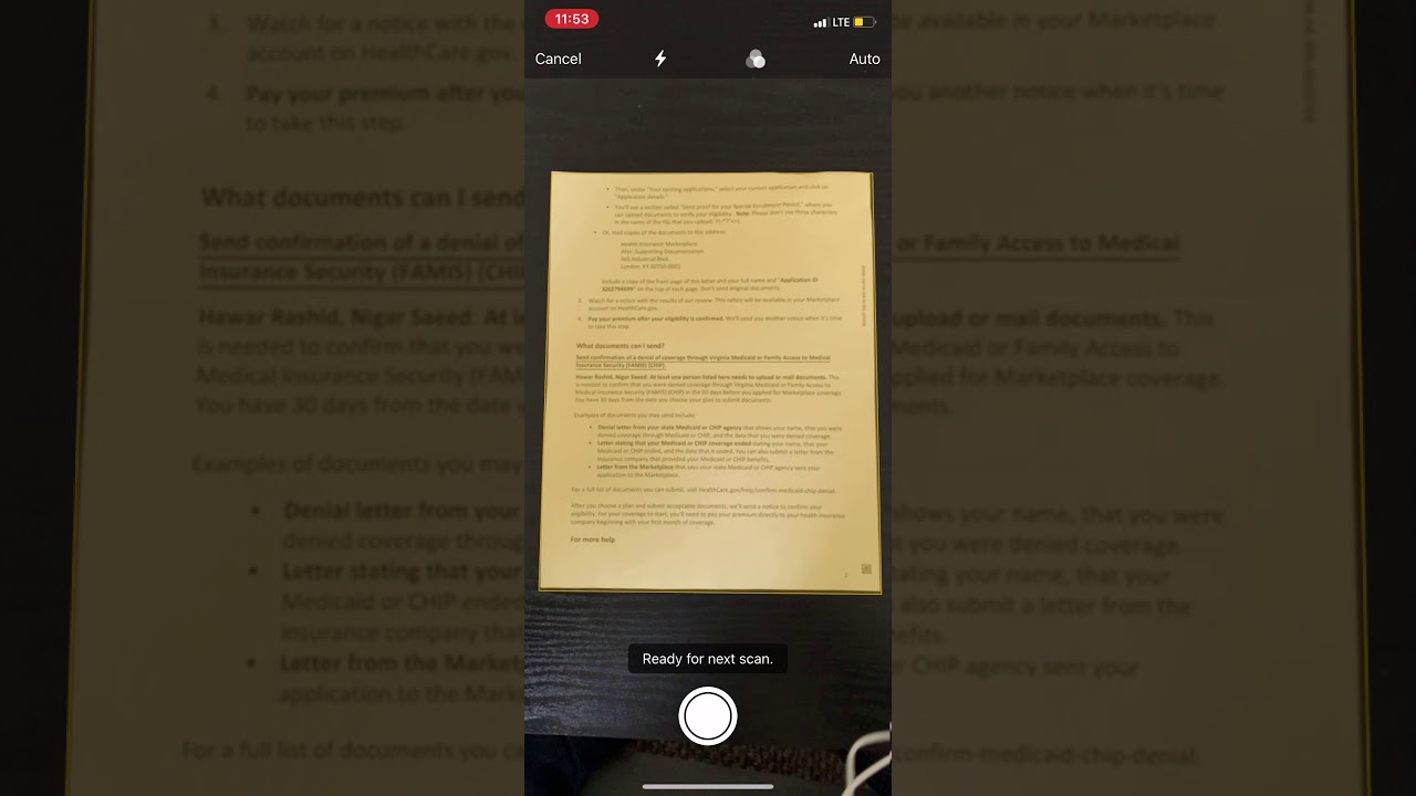 چۆنیەتی سکان کردنی دۆکیومێنتەکانت بە ئایفۆنەکەت و خەزنکرندی بەشێوەی PDF