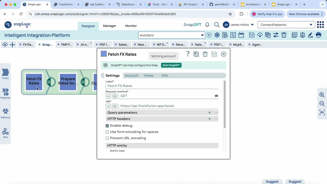 SnapLogic SnapGPT - FX Ingestion Pipeline