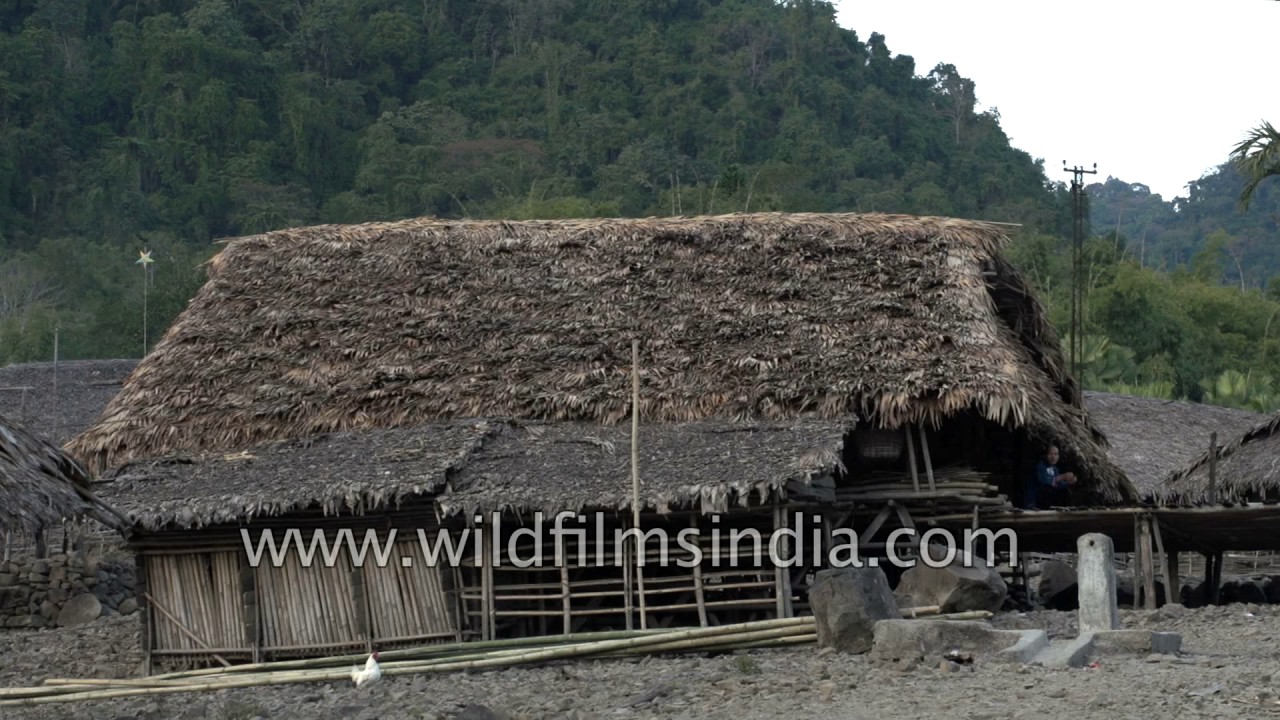 Pongging Village in Arunachal sits on a hillside above the Siang - Brahmaputra