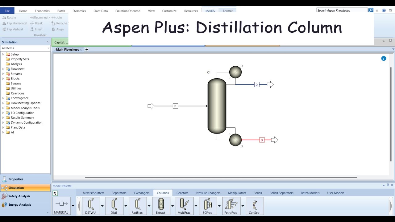 Distillation Column Simulation Using Aspen Plus
