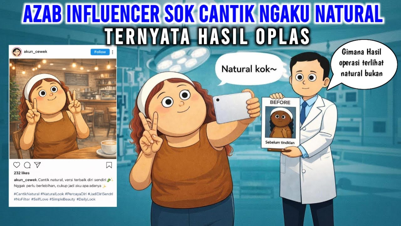 AZAB INFLUENCER SOK CANTIK ! NGAKU NATURAL TERNYATA HASIL OPLAS | ANIMASI AZAB
