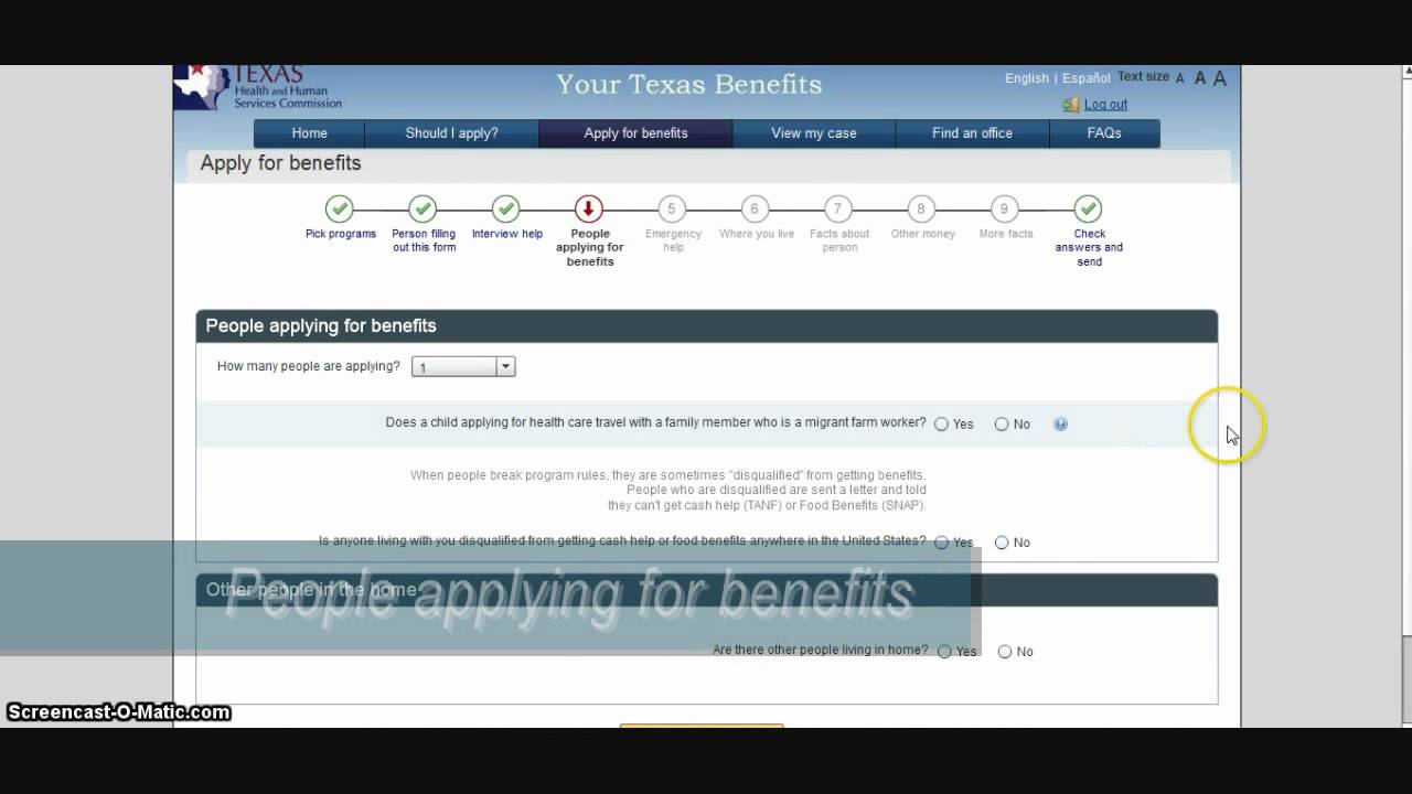 HHSC's Texas Works Application