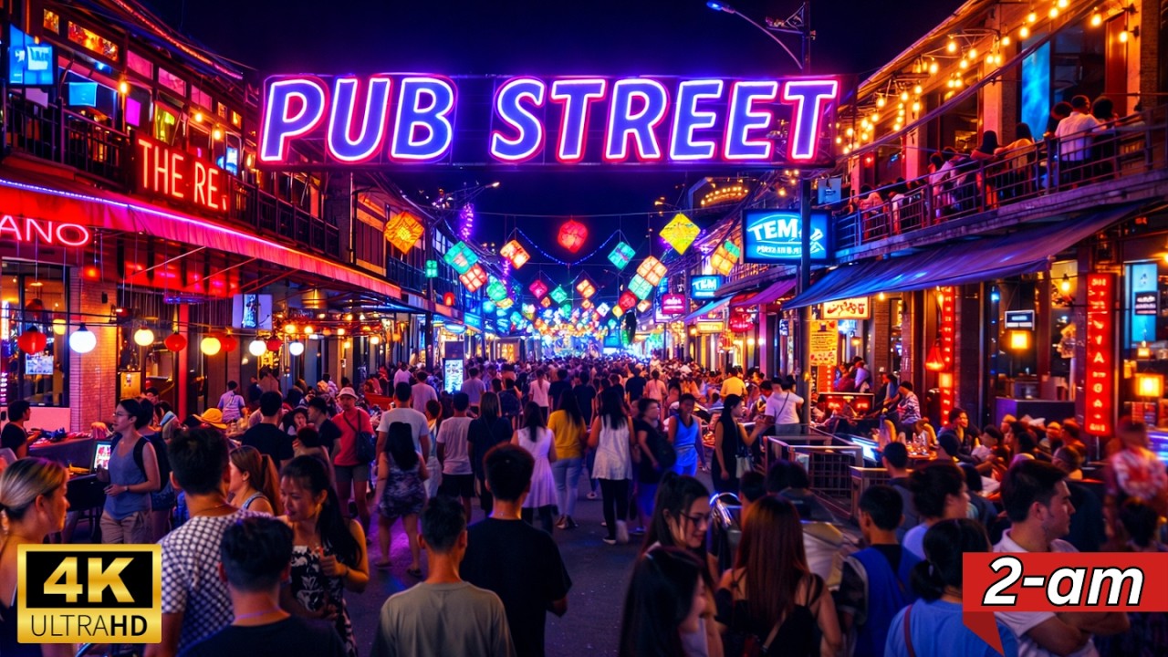 2AM in Cambodia&rsquo;s Craziest Street 🇰🇭 | Siem Reap Pub Street 4K