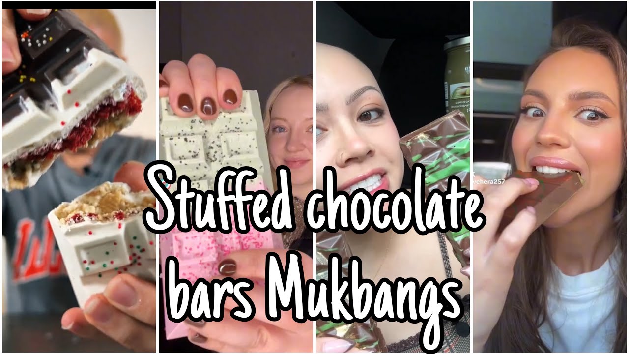 STUFFED CHOCOLATE BARS TikTok Mukbang Compilation | Dubai Chocolate, double decker stuff bars, etc