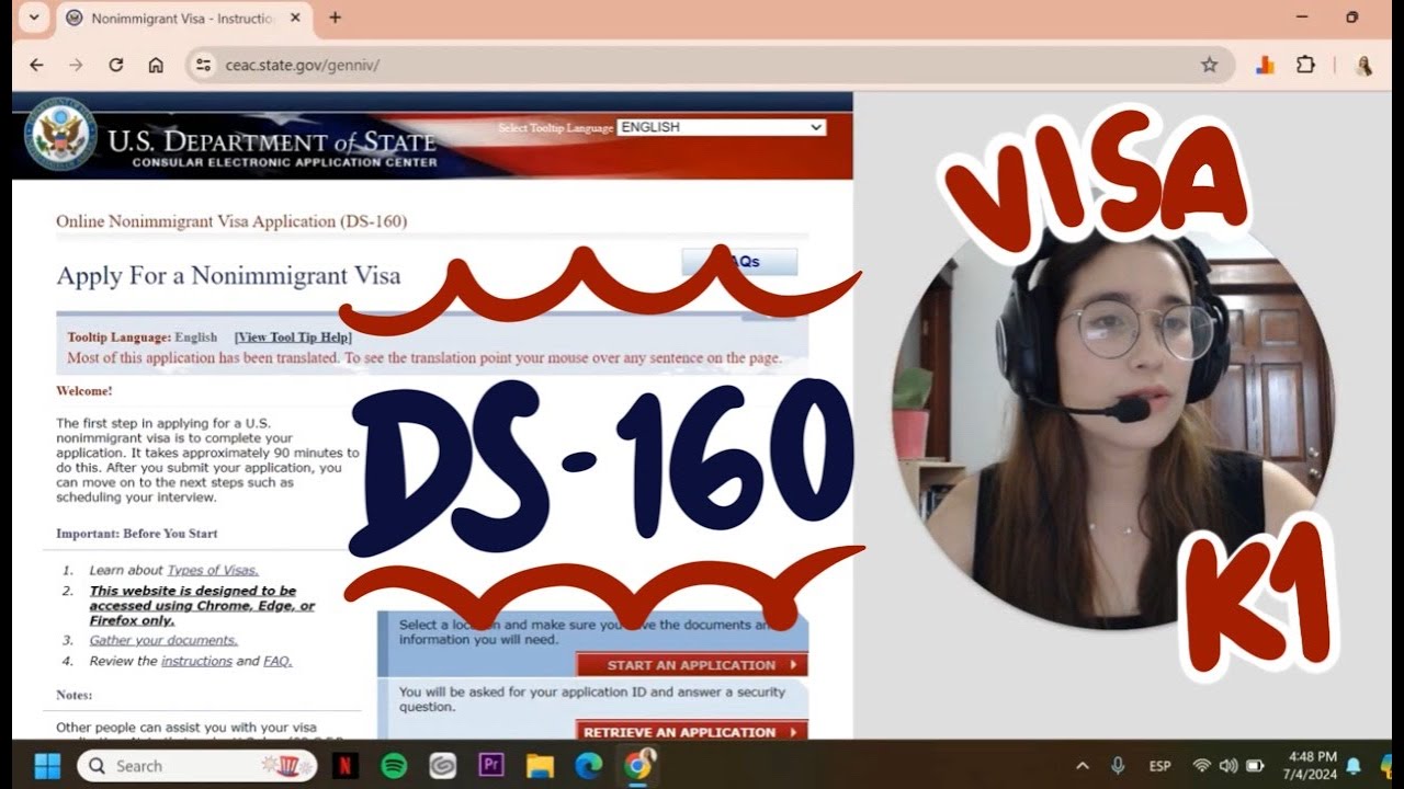 Cómo llenar el DS-160 para la visa K1