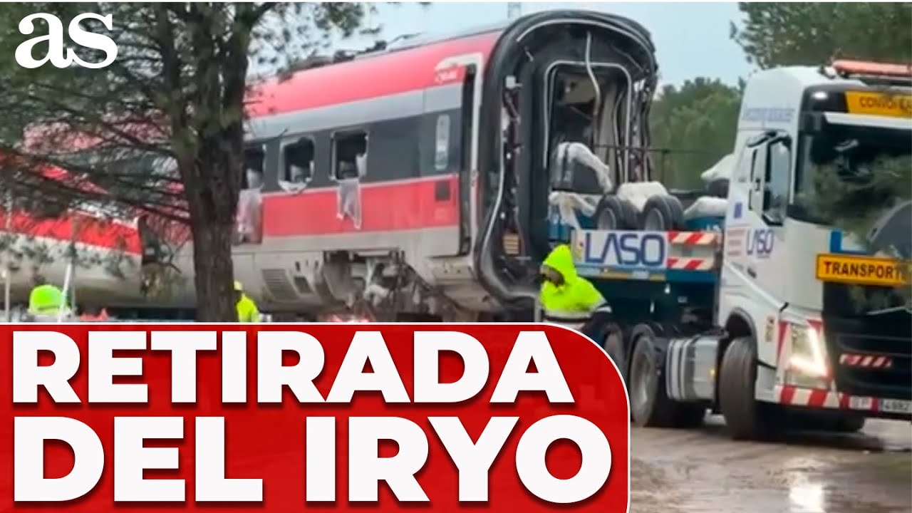 RETIRADA del TREN IRYO tras el ACCIDENTE en ADAMUZ: IMPACTANTES imágenes