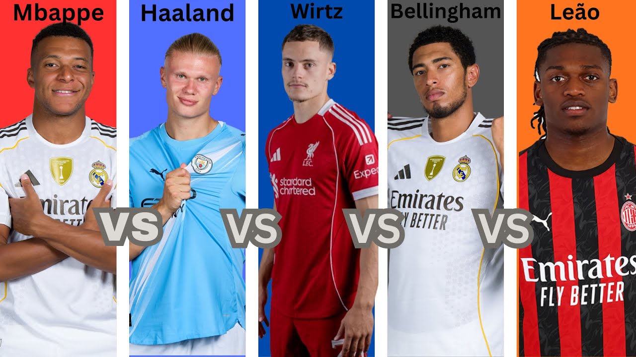 Comparison: kylian mbappe vs Erling Haaland vs Florian Wirtz vs Jude Bellingham vs Rafael leao 