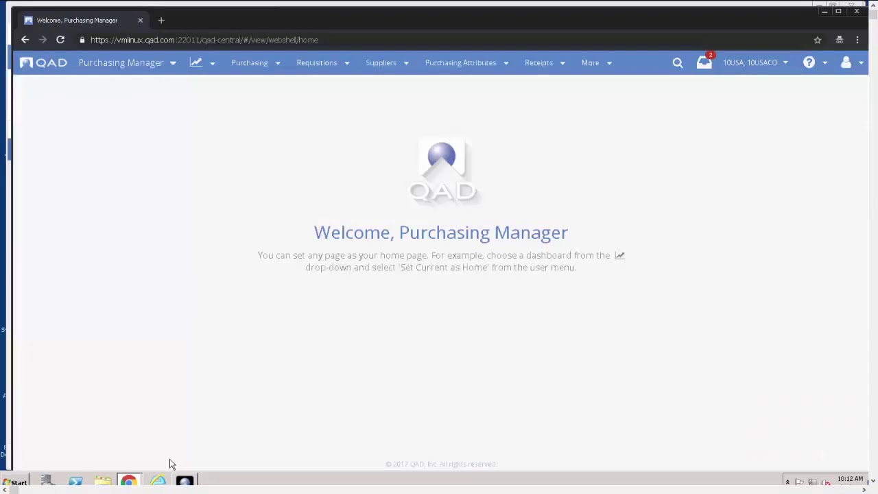 QAD - Purchasing Demo