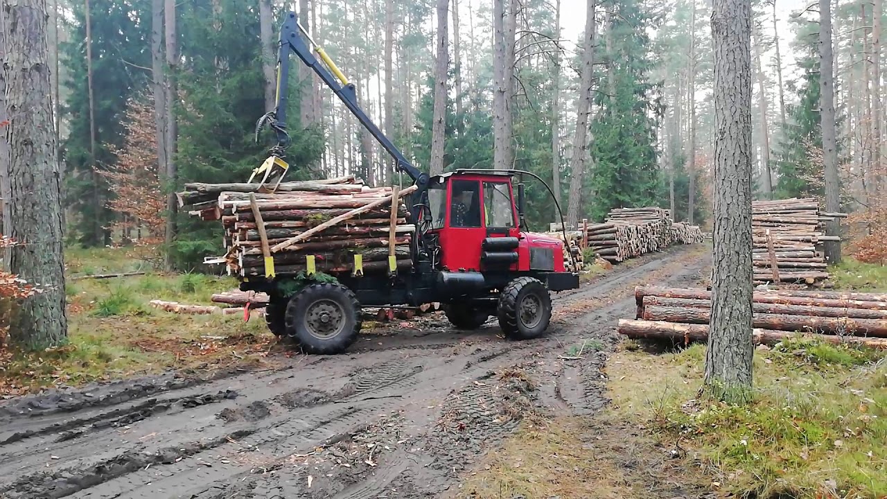 Praca w lesie na maszynie samor&oacute;bce cz.2