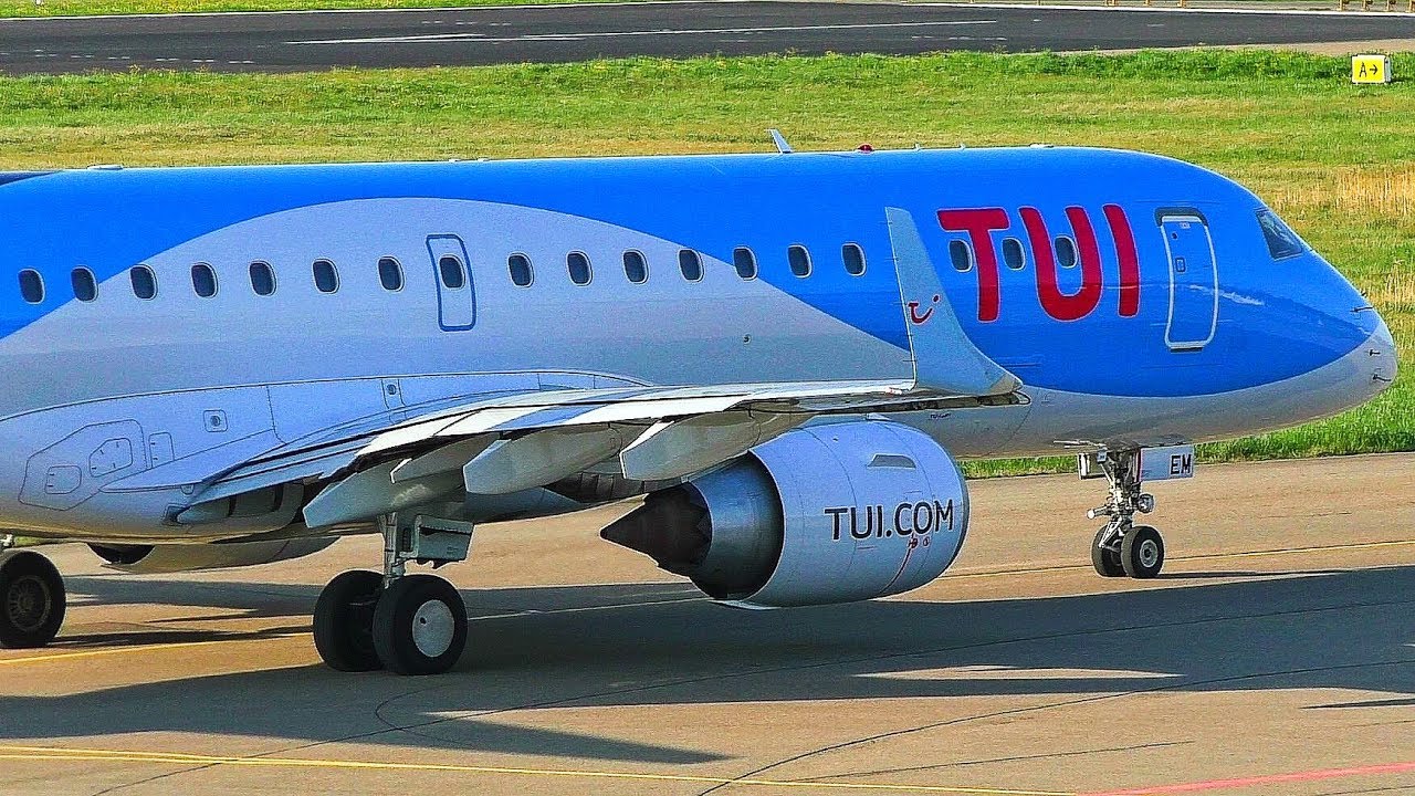 [FullHD] TUIfly Belgium EMB190 (OO-JEM) Close Up Taxi+Take off at Friedrichshafen Airport!