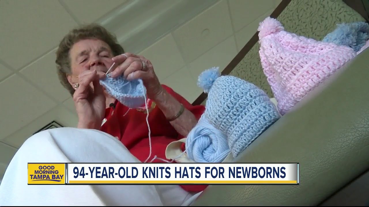 94-year-old woman crochets 5,000 caps for newborn babies at South Florida Baptist Hospital