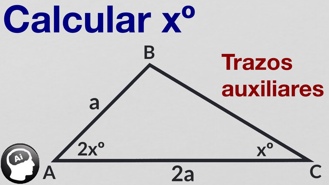 De la figura calcular x° si AC=2AB trazos auxiliares en triangulos