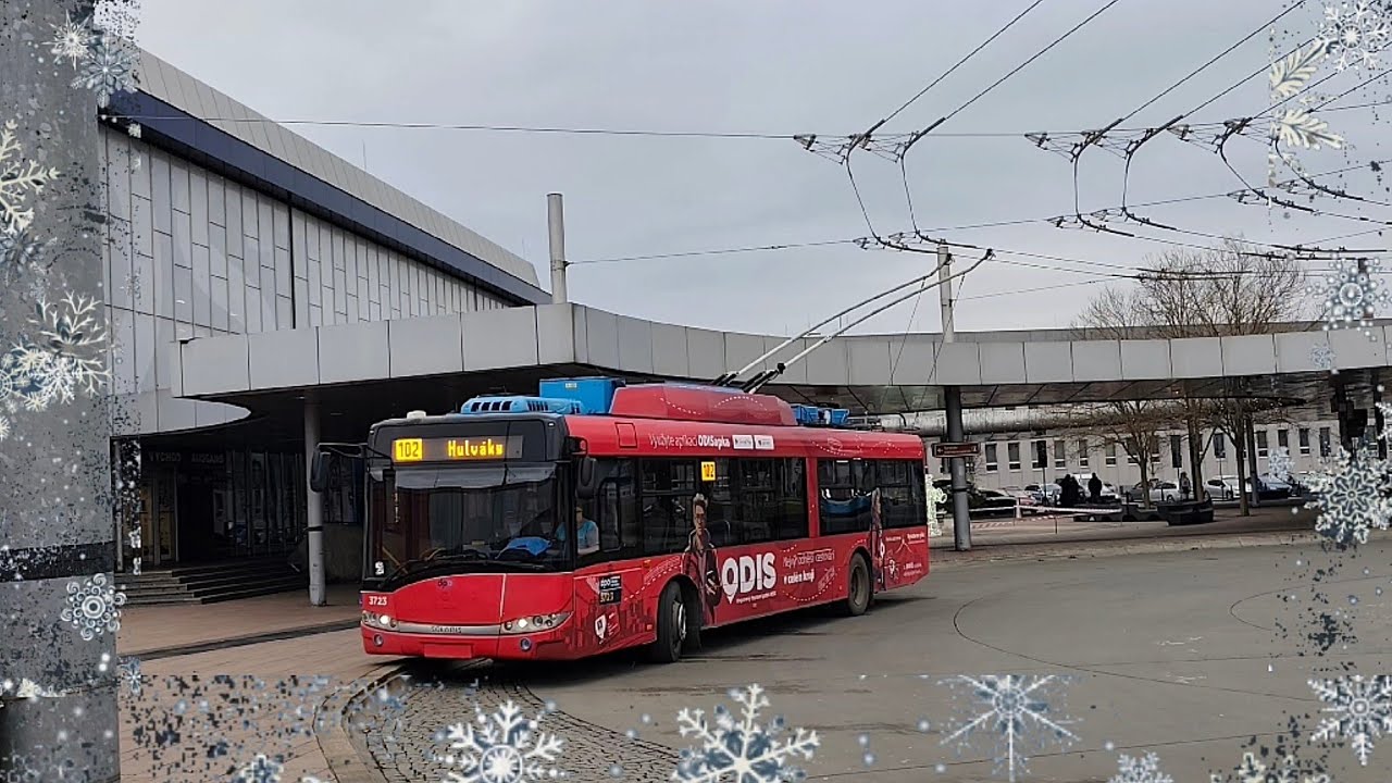Speciál jízda během Štědrého dne Linkou 102 Hlavní Nádraží - Hulváky Škoda 26 Tr #3723 DPO Ostrava 