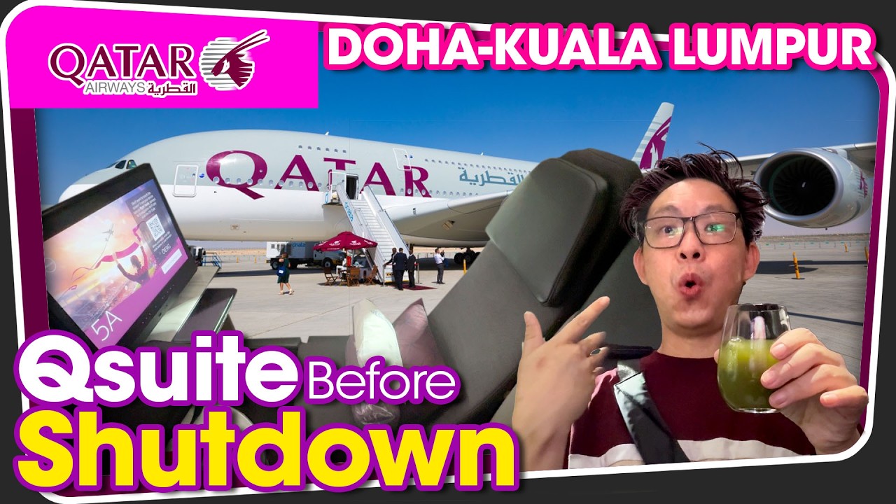 Мой рейс Qatar Airways Qsuite незадолго до закрытия воздушного пространства Дохи.