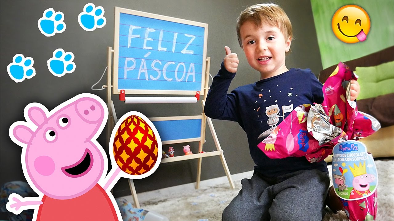 CAÇA AOS OVOS DE PÁSCOA EM CASA!! Ovo da Peppa Pig e Patrulha Canina com Brinquedos de Surpresa 