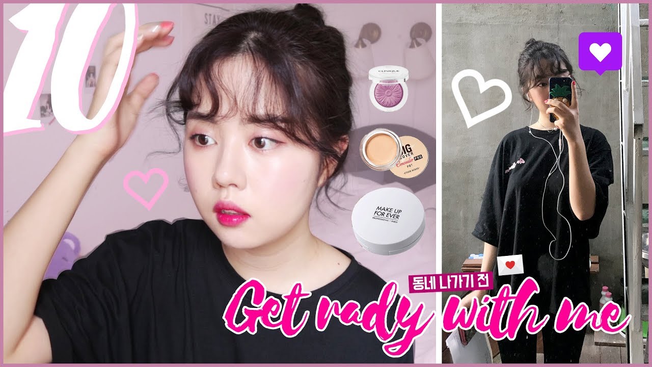 💜GET READY WITH ME #10 (똥머리 묶는 법, 메포 쿠션, 빅커버 컨실러, 쿨톤) | WOORIN