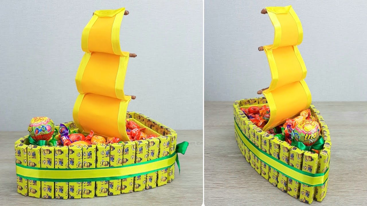 DIY Корабль из конфет! Подарок ребенку в День Рождения!