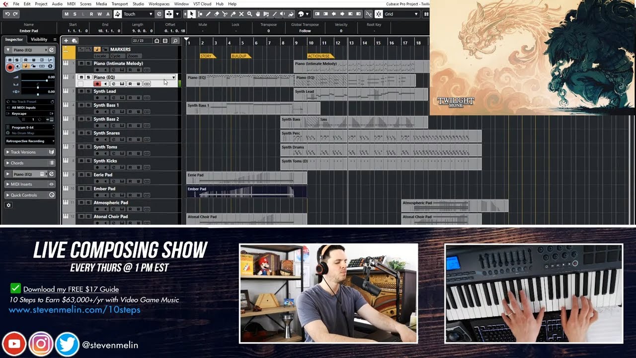 🔴 Twilight Monk Trailer | Live Composing Show
