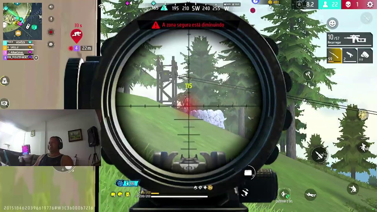 FREE FIRE AO VIVO, VEM COM VOVOZERAA, no  mobileee...
