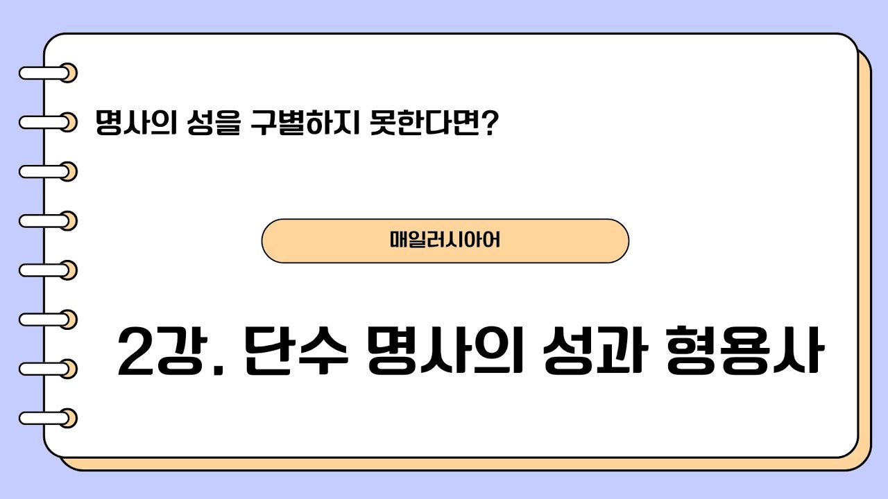 [기초]단수명사의 성/형용사 어미