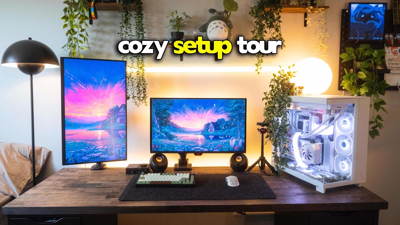 Dream cozy gaming setup tour | aesthetic 🌿