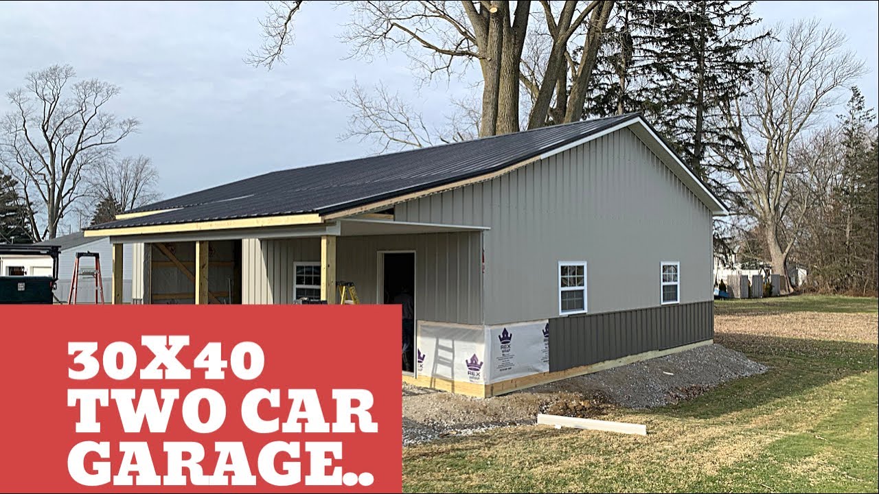 30x40 Pole Barn (2 Car Garage)