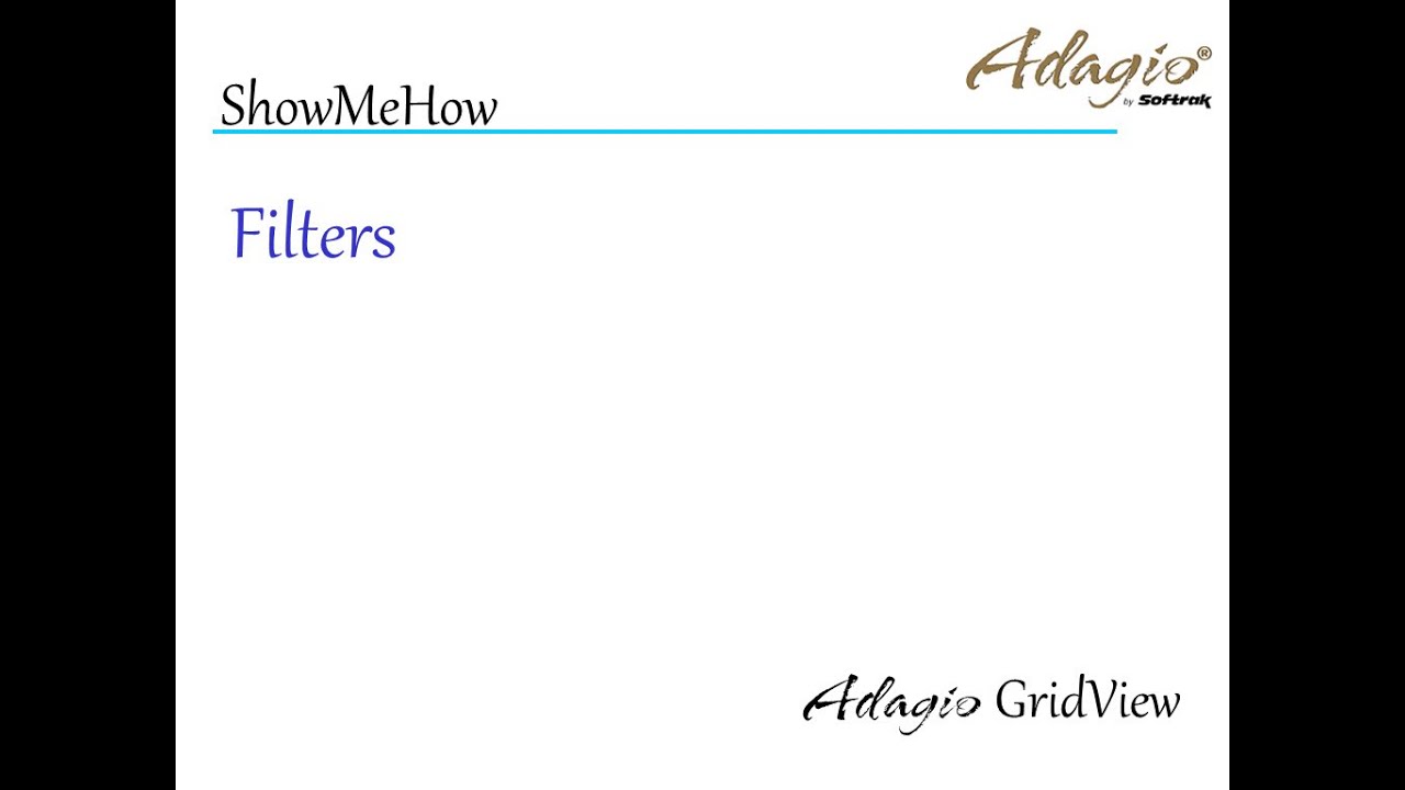 Adagio GridView - Filters