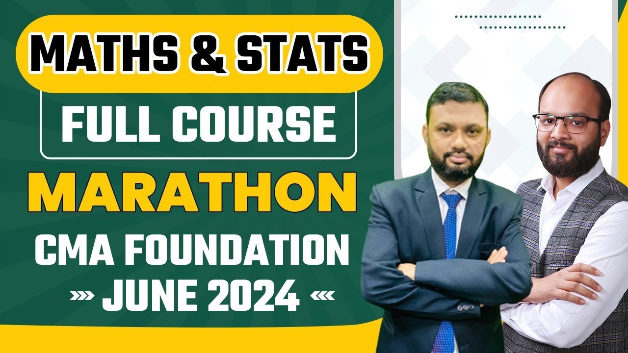 Math's & Stats Full Course Marathon | Math's & Stats Most Important MCQ | CMA Foundation Dec 2024