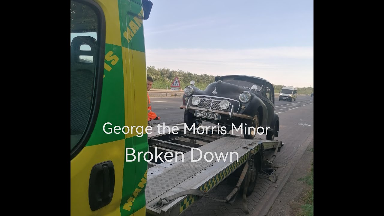 Morris Minor Broken Down on A14