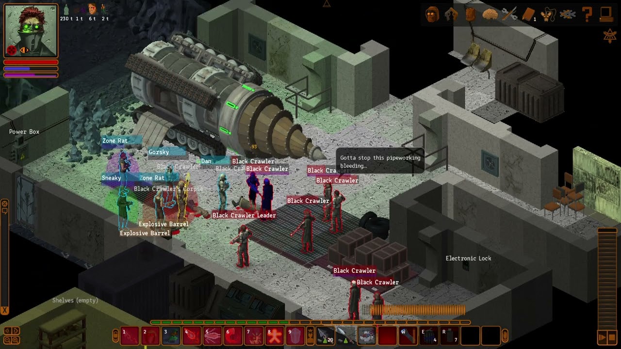 Underrail MT Spear (Black Crawler gang fight, lvl 22, nuDOMINATING)