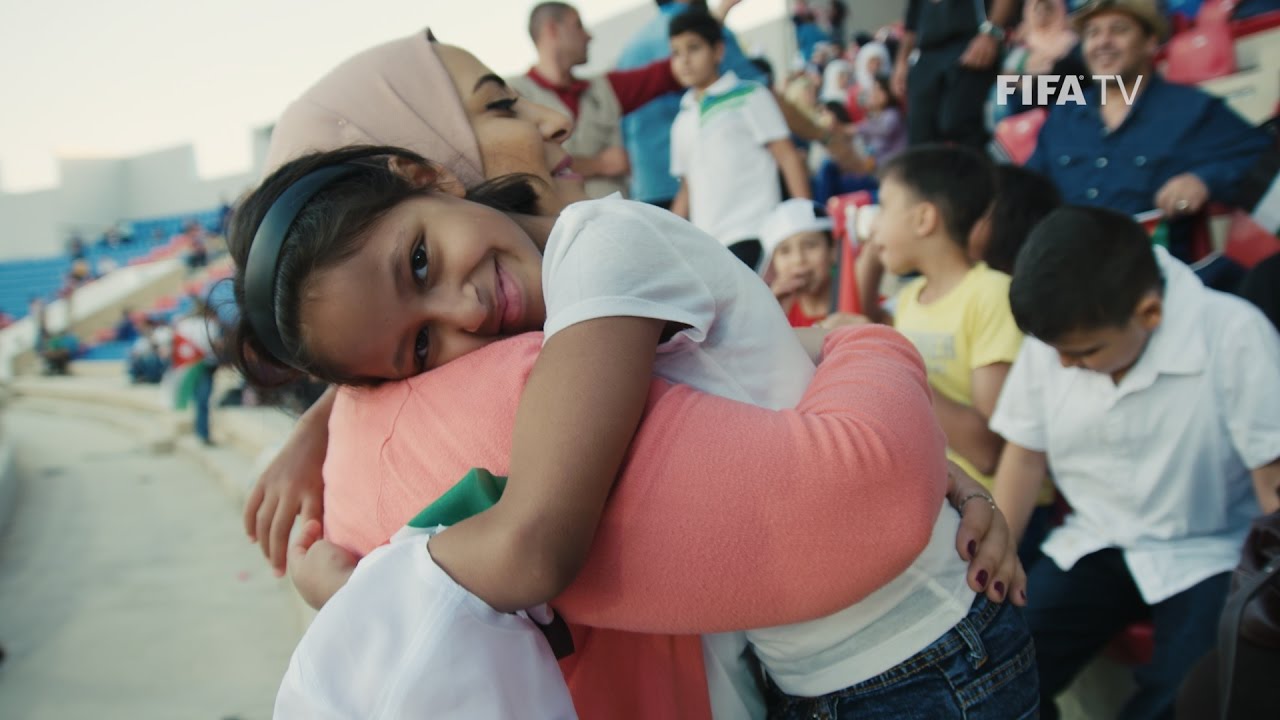Patients from the King Hussein Cancer Centre enjoy FIFA match