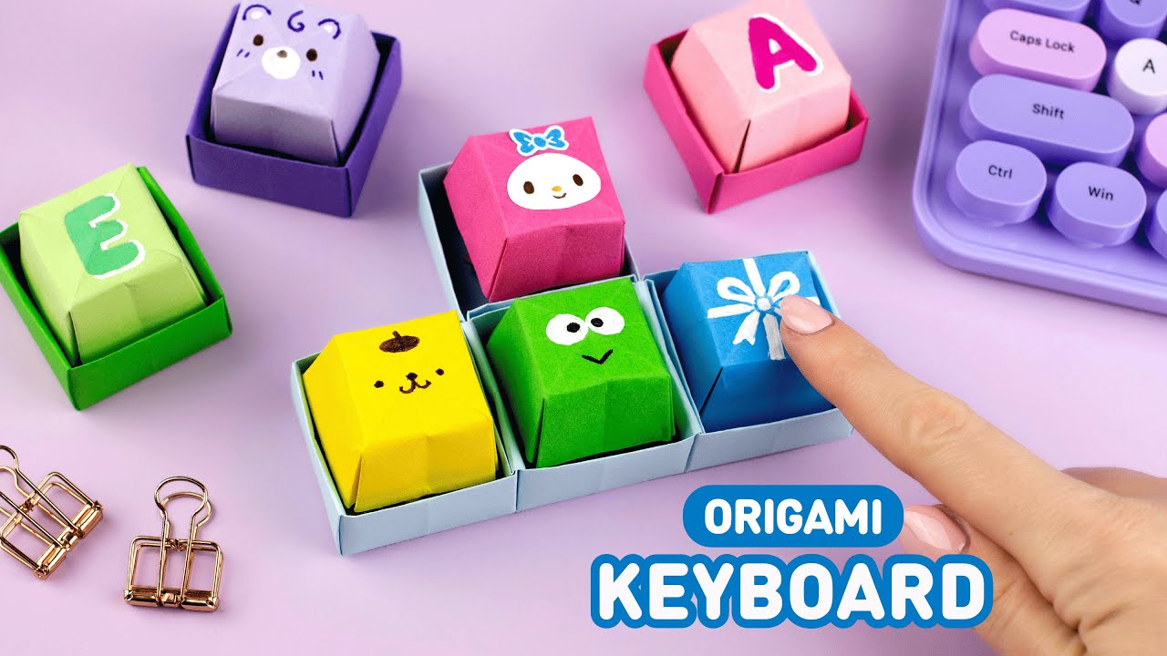 Оригами Клавиатура из бумаги | Кнопка из бумаги | Origami Paper Button