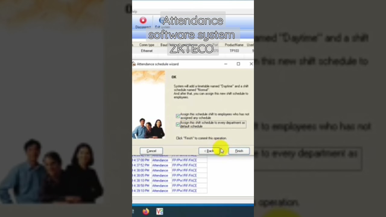 ZKTECO attendance software system setup completed by tech Sharif.