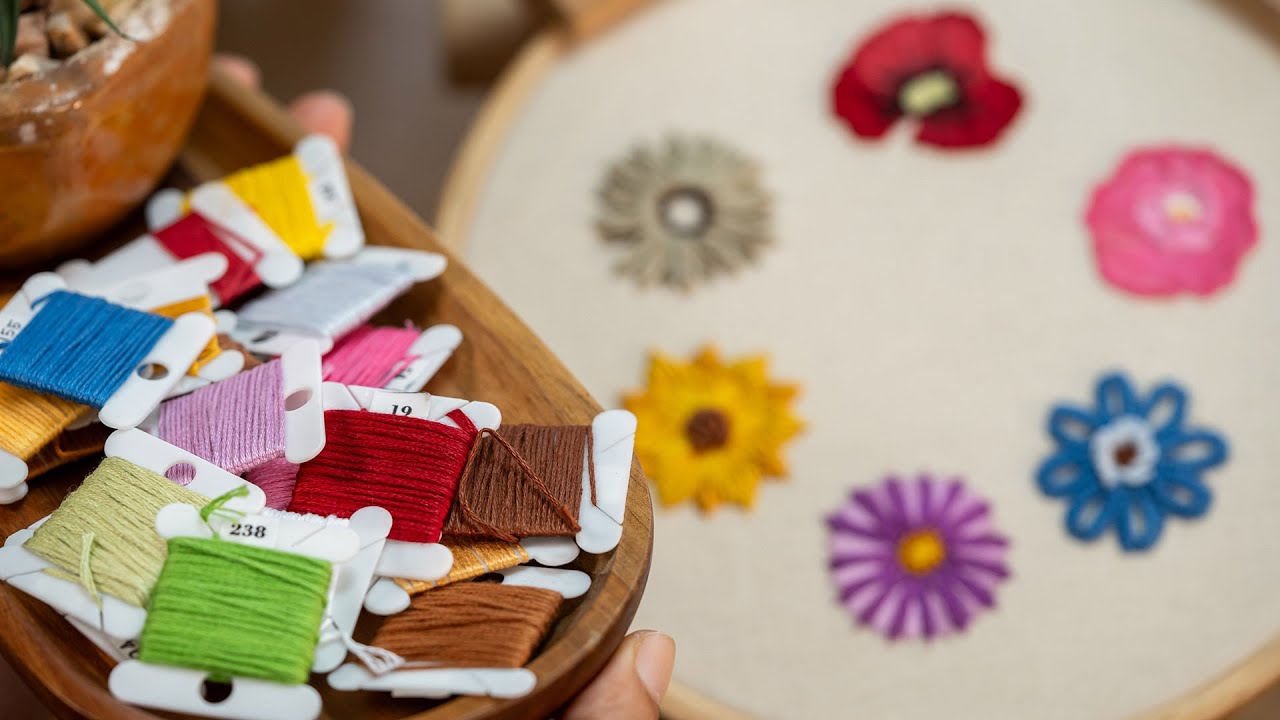 Stunning Embroidery Flowers (Part 1) - The Beautiful Chrysanthemum