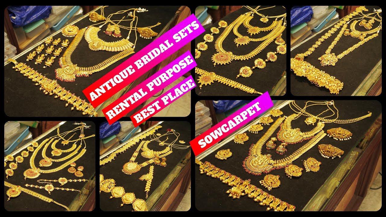 Rs.1500/.மணப்பெண அலங்கார நகை செட் வாடகைக்கு வாங்க சிறந்த இடம்|Rental Antique Bridal Sets| #Sowcarpet